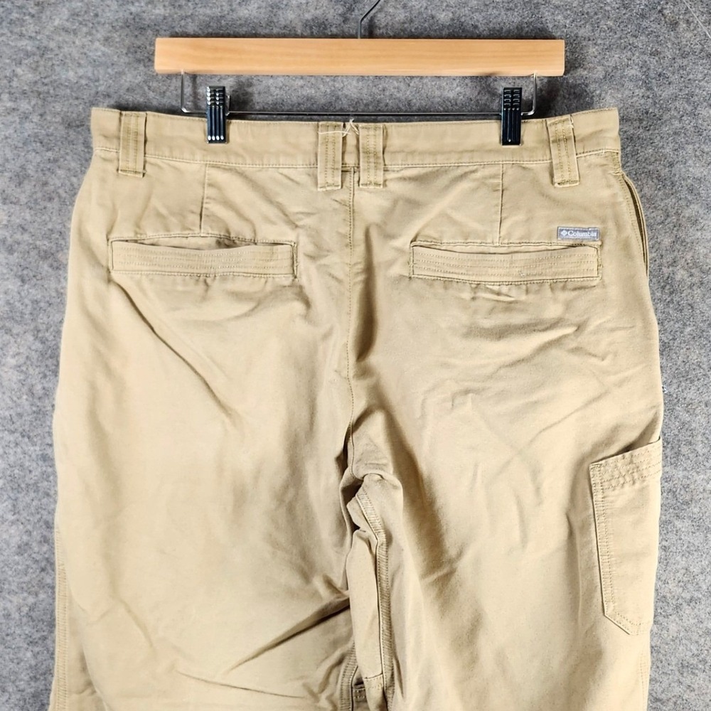 Columbia Mens 34x30 Canvas Utility Pants Tan Khaki Straight Leg Work Trousers - Picture 15 of 16